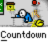 Animated contact sheet showing a 4x4 grid of countdown frames with a stick figure character, yellow running object, and text elements including "ALMOST.." and "DAYS OF SCHOOL LEFT 5".
