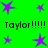 Green background with purple stars and repeated black text 'Taylor!!!!!' in two
