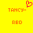 Yellow background with orange text 'TANCY-' and 'RBD' in two , red pixelated heart symbol above left