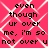 Pixelated text on a pink background with white crisscross lines, repeating the phrase 'even though ur over me, i'm so not over u' in black block letters.