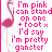 A 48x48 pixel animated contact sheet showing two frames of a pink flamingo icon with text, where the second frame swaps 'foot' and '+' symbols in the phrase "on one + foot x".