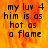 Pixelated text on a fiery orange-yellow background with a gray on the right