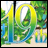 A 48x48 pixel buddy icon featuring a stylized green and yellow '19' logo with blue accents, set against a blurred background of trees and water, paired with the text 'Anime IM' in white pixelated font on black.