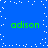 Blue background with white pixelated dots and four green "adison" text instances arranged in a