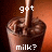 Pixelated image of a hand holding a milk carton with text reading 'got milk?' in white block letters.