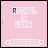 Pixel art icon with pink background displaying 'RACHEL & LUKE' text and 'FOREVER' at bottom, featuring color variations in lettering and small decorative elements.