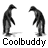 Animated contact sheet of a penguin mascot in 12 sequential frames showing walking motion, with "Coolbuddy" text below each frame on white background.