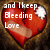 A pixelated red heart with a white crescent moon on the right, overlaid with white text reading 'and I keep Bleeding Love' against a brown pixelated background.