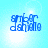 Blue pixelated text 'art-er share' on light blue background with four white circular highlights, arranged in a
