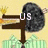 A pixelated image of a brown cross with black circular top, yellow flame on left arm, and green striped base against light yellow background.