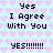 Pixelated text on a heart-patterned background with repeated phrases and exclamation marks in varying sizes and arrangements.