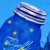 Blue pixelated figure with rounded head and multiple circular lights on its body against a blue background.