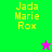 Green and pink background display yellow text 'Jada Marie Rox' with a star icon changing color between frames