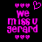 Pixelated pink text and heart symbols on black background, with one heart symbol animated to change shape.