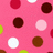 Pink background with brown, white, and green polka dots; text lists names Taylor Danielle Robyn Kristin above SISTERS 4 LIFEEE and below andddd.... MEEEE
