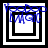 Four square display a black-and-white target-like pattern with blue text reading "Voodoo Magic" above each , showing slight variations in the central white space