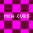 Pixelated icon with alternating pink and dark purple checkered patterns and repeated 'MCA CUBS' text in white.