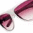 Pixelated image of large sunglasses with pink-tinted lenses and white frames, accompanied by pixelated text reading 'Big', 'ass', and 'sunglass' on a plain background.