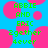Pixelated green text on bright blue background with pink circles, reading 'ABBEY AND ERIC together forever' in a repeated pattern.