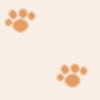 Six paw print icons in pastel colors arranged on a with two and three