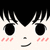 Pixelated anime-style character face with black hair, large black eyes, and pink blush marks, showing multiple expressions including smiling, winking, and open-mouthed surprise.