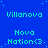 Blue background with repeating light green text 'Villanova' and 'Nova Nation<3' in a pattern, some text partially obscured by a gray rectangle