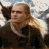 Animated sequence of a character with long blonde hair and horns, wearing dark clothing with fur trim, turning head left to right against snowy background.