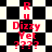 Red text on a black-and-white checkered background with two distinct animation states showing different diamond patterns.