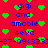 Red background with green heart shapes and blue text repeating 'gigi and amable 4eva' and a timestamp sequence.