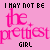 A pink background displays three of text with varying font styles and opacity levels, each containing phrases about being the prettiest smartest richest girl and having best friends by my side
