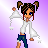 Animated contact sheet of a pixel art character with pigtails holding a lamp, displayed across nine frames on a purple gradient background with text fragments in the bottom-right corner.