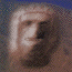identical pixelated portraits with long hair and neutral expressions against a blue background, showing subtle variations in facial features and lighting