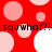 Red background with pink and white circles; black text "squwhat?! squwhat?!" repeated twice horizontally.