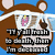 Brown cartoon mouse head with white stripe, holding transparent sign with pink and yellow figure, blue background, black pixelated text below.