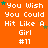 Orange background with white pixelated text reading "You Wish You Could Hit Like A Girl #11" repeated in a , small green and brown star icons scattered throughout