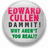 Circular icon with gray gradient background displaying stacked text: red 'EDWARD CULLEN', black 'DAMMIT!', green 'GET LOST' and 'THE CLIP'