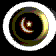 Animated sequence of circular icons showing a crescent moon and star symbol transitioning through various phases against dark backgrounds.