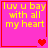 Four identical pink square with red borders display yellow text 'luv u bay with all my heart' and varying pixelated hearts