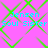 A static image with a bright pink background overlaid by green geometric lines forming diamond shapes, featuring cyan text reading "Jensen Soul Sister" repeated across the composition.
