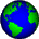12 blue and green globe icons showing different Earth views with visible continents and oceans