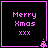 Four identical pixel-art with black backgrounds, pink borders, and text reading "Merry Xmas xxx" in purple font, each containing a small tree icon at the bottom-right corner