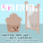 Pixelated image with light blue background showing a brown cupcake-like character with pink cheeks and a wooden easel with a blank canvas.