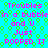 Pixelated text repeats 'Troubles in a bubble and U Just POPPED IT' on cyan background with green hexagonal pattern.