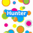 A static image with colorful overlapping circles on a white background, featuring three text labels: 'Hunter' in blue, 'ILYSM' in green, and '11/6/08' in red.