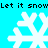 Pixelated snowflakes and repeated text on a cyan background, with four distinct snowflake designs arranged in a pattern