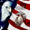 Static buddy icon featuring a bald eagle, USMC insignia, and American flag background with visible pixelation.