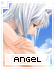 Pixelated anime-style icon shows a character with silver hair and closed eyes, arms crossed over chest against blue sky background.