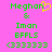 Pixelated green text on pink background with yellow heart symbol replacing 'y' in 'Meghan', two identical copies side-by-side.