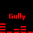 Red pixelated text 'Gully' appears above red bar graphs on a black background, with bar graph patterns changing across frames.