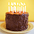 Pixelated birthday cake with lit candles on a plate, yellow background text reads 'OMG HAPPY BIRTHDAY KATHERINE!!'